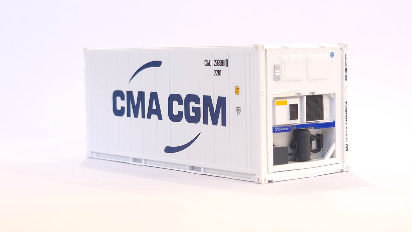 1:87 Scale CMA-CGM 20 foot refrigerated shipping container