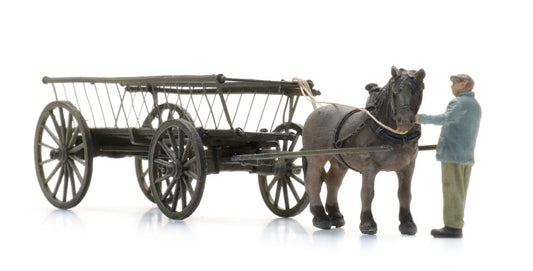 ARTITEC 1:87 Traditional handcart + horse + figure - item 387.598