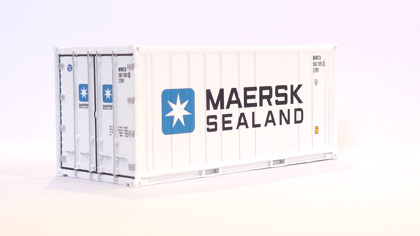 1:87 Scale MAERSK SEALAND 20 foot refrigerated shipping container