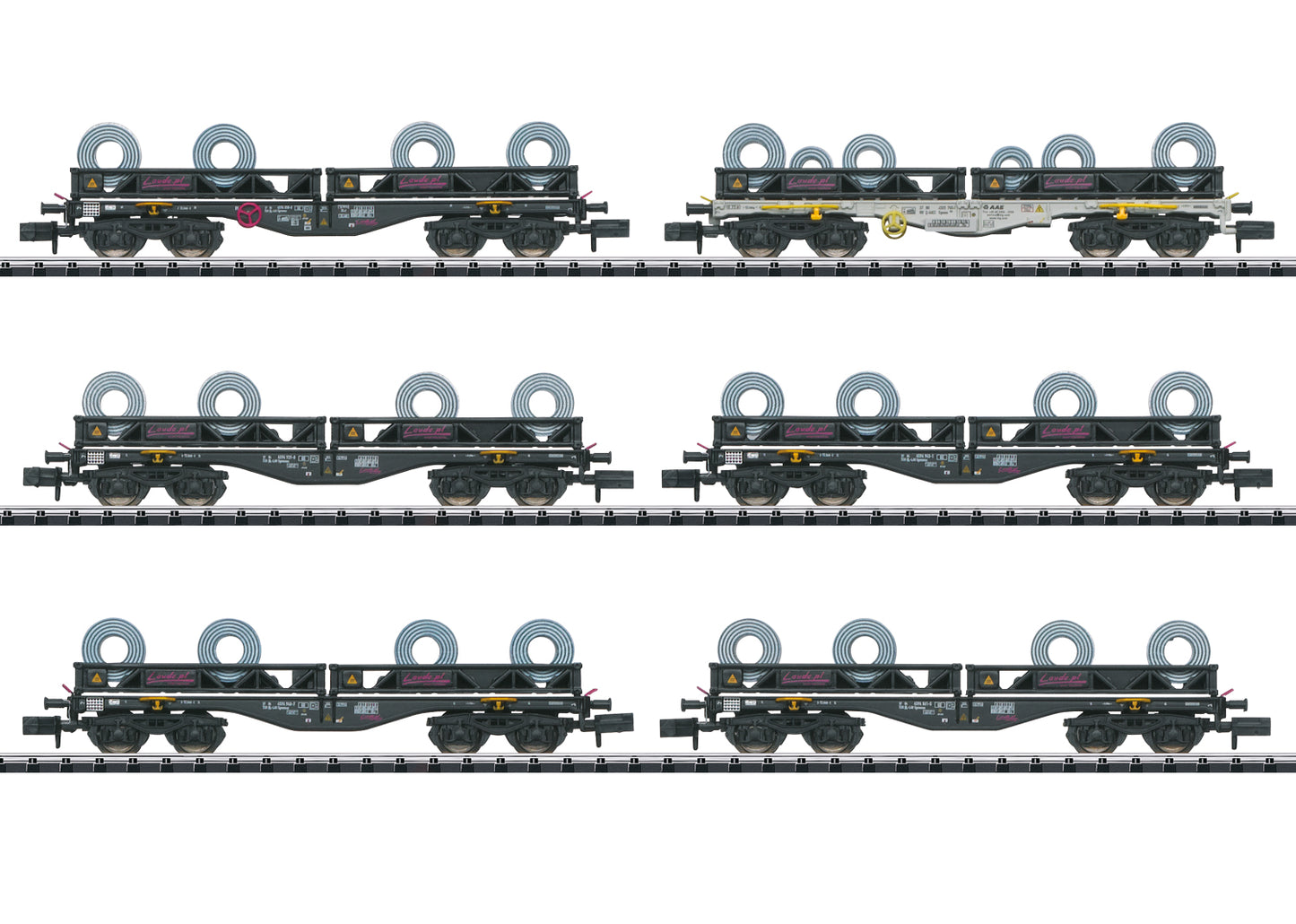 MINITRIX 1:160 6x Coil Transport Freight Cars Set - item 15080