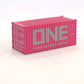 1:160 ONE (pink) 20 foot Freight shipping container