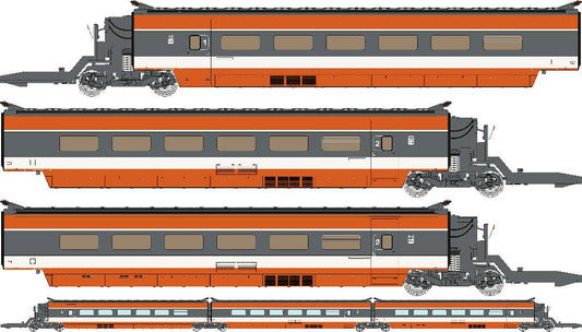 REE MODELES 1:87 TGV PSE Original Train No. 29, Add-on 3 car set - Item TGV-002