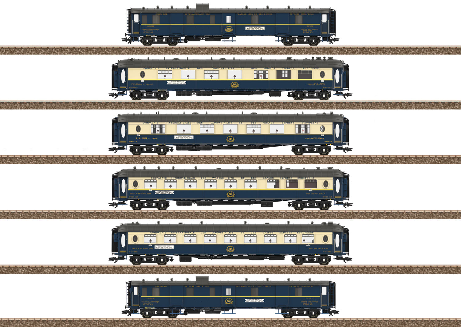 TRIX 1:87 scale, (CIWL) as EDELWEISS PULLMAN EXPRESS carriage set - item 26470