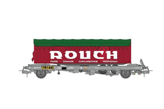 REE Modeles 1:87 KANGOUROO wagon +"ROUCH" covered double-axle trailer - item WB-229