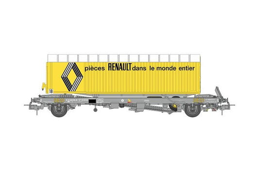 REE Modeles 1:87 KANGOUROO wagon +"RENAULT" covered double-axle trailer - item WB-339.1