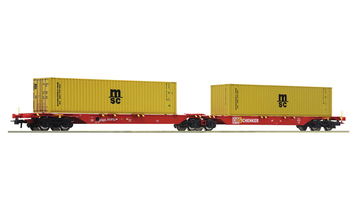 Roco 1:87 Double carrier wagon unit, DB Schenker with MSC containers – item  76630